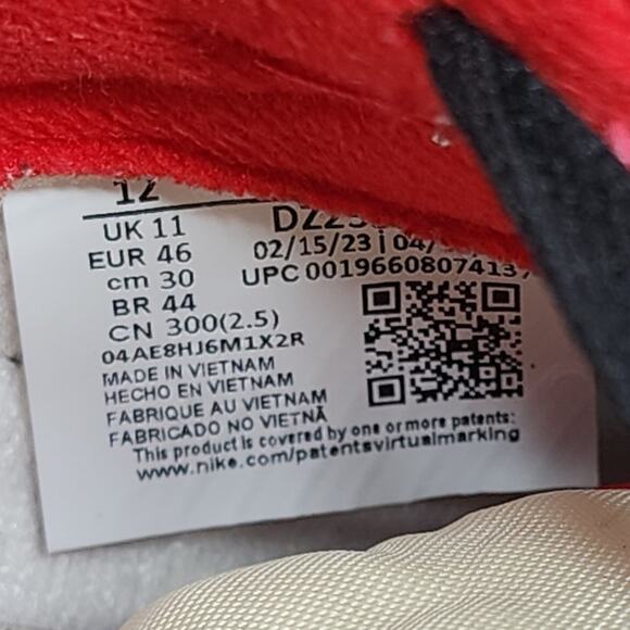 Nike Dunk Low CHICAGO SPLIT DZ2536-600 Size 12 WORN - Picture 8 of 8